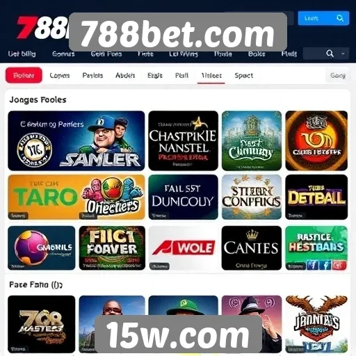 Variedade de jogos disponíveis no 788bet